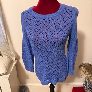 Talbots Wms long Sleeve Lavendar Cotton/Linen Top Size XS NWT